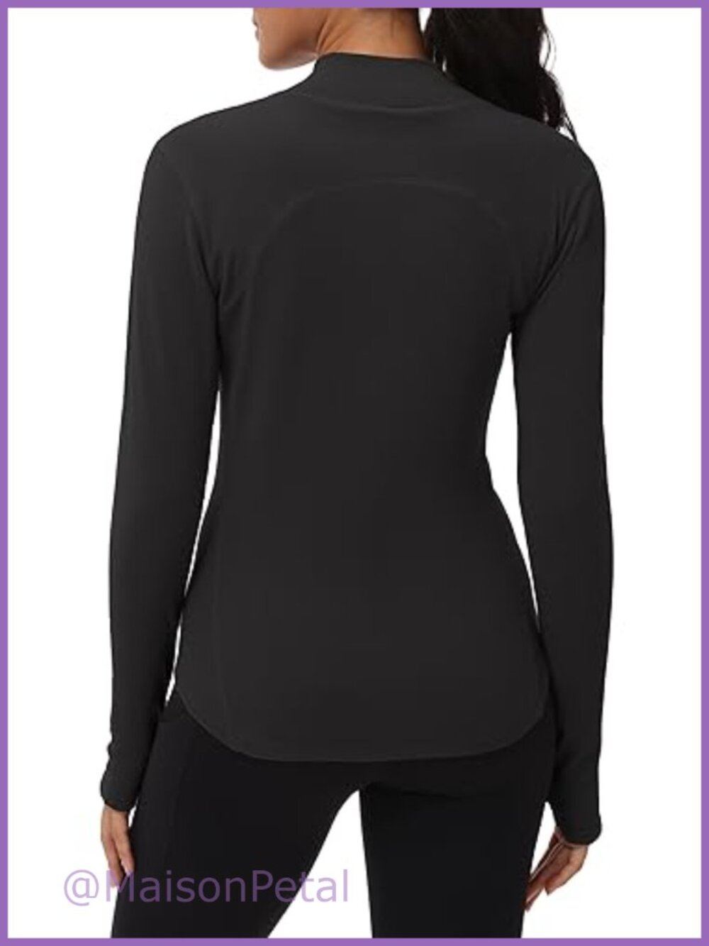 Mock Turtleneck Fleece Base Layer Thermal Workout Top Long Sleeve Thumbholes
